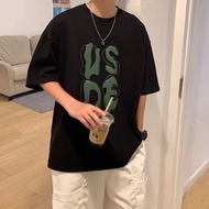 Korea Korea 2026 Summer ins High Street Short-Sleeved T-Shirt Men Women Couples Letter Printing Stud