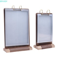 BRUGH Ads Display Stand, Multi page Wooden Holder Menu Card Holder, Multipurpose Label Holder Aon-sl