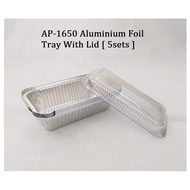1650 ALUMINIUM FOIL TRAY WITH LID - 5pc