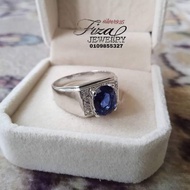 cincin lelaki silver 925 permata biru, cincin perak 925 lelaki permata biru gelap, silver 925 men ri