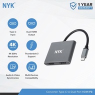 Converter 2 HDMI in 1 USB 3.0 Type C to HDMI 4K 60hz 30hz HUB Dual Port HDMI F3