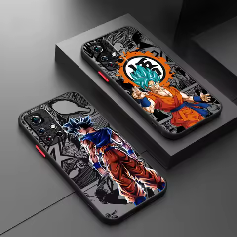 Comics D-Dragon Ball Goku Frosted Translucent For Redmi Note 13 12 12S 12T 11 11T 11E 10 10S 9 Pro P