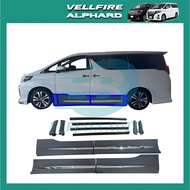 Toyota Alphard Vellfire AH30 ANH30 AGH30 2015-2023 Side Skirt Door Panel Modellista Bodykit Chrome G