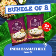 (1+1) Bundle - Golden Pineapple Indian Basmati Rice (Low GI) 2.5kg x 2 (Vacuum Pack***)