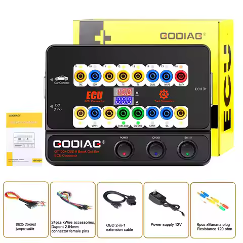 Godiag GT100 and GT100 Pro OBDII Breakout Box ECU Bench Connector Adds Electronic Current Display an