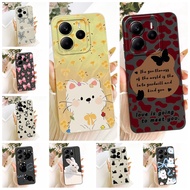 For Redmi Note 14 4G Case Cute Cat Luxury Fashion Love Funny Painted Shockproof Silicon Casing 24117