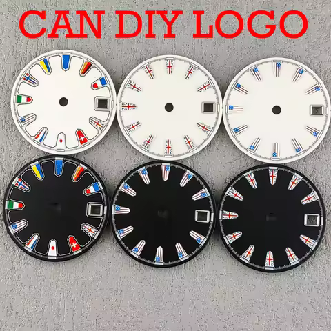 luminous dial 28.5mm dial watch dial flag watches accessories for NH35 / NH36 NH34 / NH70 NH71 / NH7