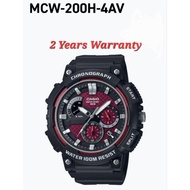 [2YEARS WARRANTY] Casio MCW-200H-4AV Big Case Men Watch Youth Chronograph Sports Resin Band MCW-200H
