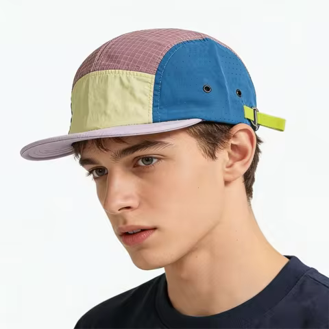 5-panel Men Baseball Caps Color Matching Lightweight Quick Drying Cap Breathable Sun Protection Duck