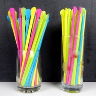 Disposable spoons ice straws shaving straws juice spoons drinks color straws wholesale 200*6mm