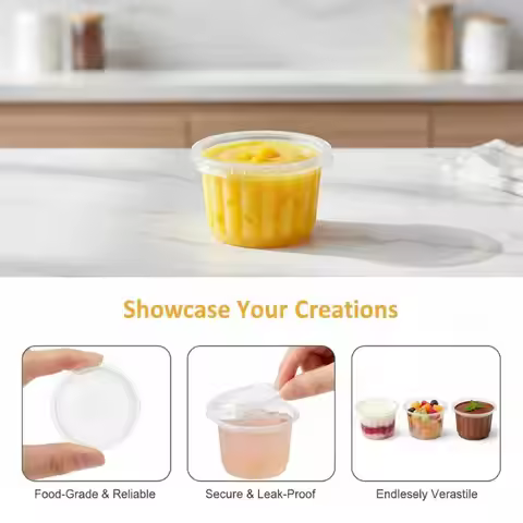 50Pcs Disposable Yogurt Cup With Lid 4OZ Party Plastic Cup 120ml Dessert Mousse Cup Clear Disposable