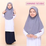 Tudung sekolah awning scuba Kelabu Pengakap