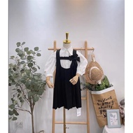 KEMEJA (SIZE 8TH & 11-12TH) NO. - 2IN1 CHILDREN'S SUIT BLACK DRESS - BALLOON SLEEVE SHIRT Fashion