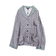 【二手】LOUIS VUITTONMonogram LV Pop 女士長袖絲質襯衫，二手