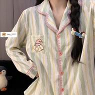Taiwan Shipment Oke Okay Plus Size Pajamas Women Cartoon Embroidered Puppy Spring Autumn Long-Sleeve