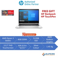 HP ProBook x360 435 G8 470V9AV Laptop (AMD R5 5600U, 8GB Ram, 512GB SSD, 13.3" FHD Touch, Win10 Pro)