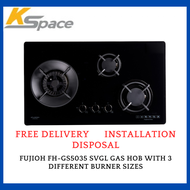 FUJIOH FH-GS5035 SVGL GAS HOB WITH 3 DIFFERENT BURNER SIZES - 1 YEAR LOCAL WARRANTY