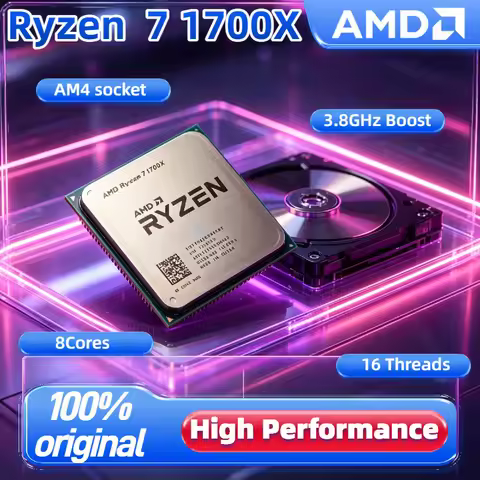 8C 16T AMD Ryzen 7 1700X Desktop Processor 3.4 3.8GHz 14nm Zen AM4 Socket 4MB L2 16MB L3 95W PCIe 3.
