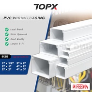 6 Feet Feema PVC Wiring Casing / Electrical Casing / PVC Trunking / Penutup Wayar (1", 1/2" x 3/4", 