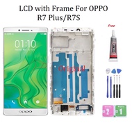 New LCD with Frame For OPPO R7S R7 Plus R7P LCD Display with Frame Bezel Touch Screen Replacement Pa