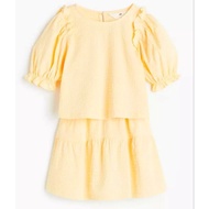 H&M Girl's Two Piece Blouse and Skirt Set in Light Yellow (UK 4-6 yrs / 110-116 cm) [NP: RM120]