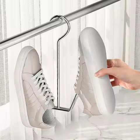 clothes rack shoe Stainless steel shoe rack, household shoe rack artifact, small clothes rack, small