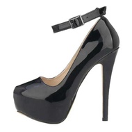 Women's Platform Stilettos 14Cm Concise Buckle Per High Heels Fashion Ankle Strap Catwalk Sexy