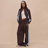 Drawstring Waist Nylon Contrast Panel Wide Leg Tracksuit Bottoms Only Airport Casual The Book Shop S