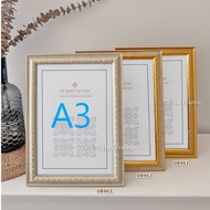 กรอบรูปTURBO FRAME กรอบรูปแต่งบ้าน ขนาด A3, 10x15, 11x14",12x15", 12x16",12x18"***+กระจก+ขาตั้ง+หูแข