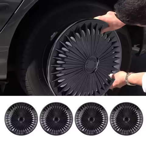 4 Pcs 17in Car Hubcaps Stylish Look Wear Proof ABS Universal Fit Snap On R17 Wheel Rim Cover for Mos