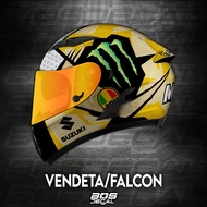 KYT Vendeta 2 helmet decal sticker falcon fr Joan Mir Motif 1st helmet decal sticker