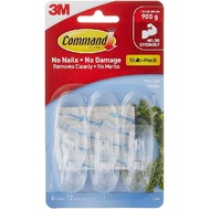 3M 17091CLR-VP Medium Clear Hooks with Clear Strips