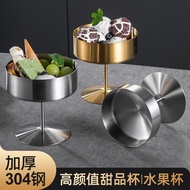 Stainless Steel Fruit Plate Salad Plate Goblet Refreshment Plate Goblet Ice Cream Cup Ice Cream Cup 