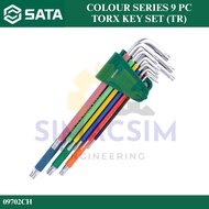 SATA 09702CH COLOUR SERIES 9 PC TORX KEY SET (TR) HEAVY DUTY ANTI-SLIP