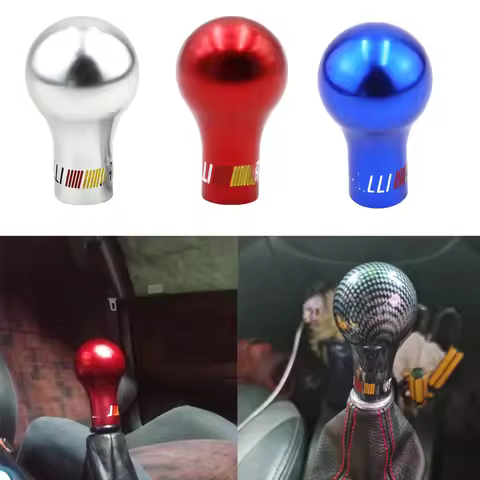 Universal Aluminum 5/6 Speed Auto Gear Shift Knob ABS Carbon Black White Car Manual Transmission (MT