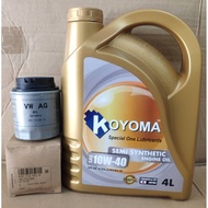 VW Volkswagen Oil Filter (03C 115 561 H) + Koyoma Enginr Oil ( Combo Set Offer)