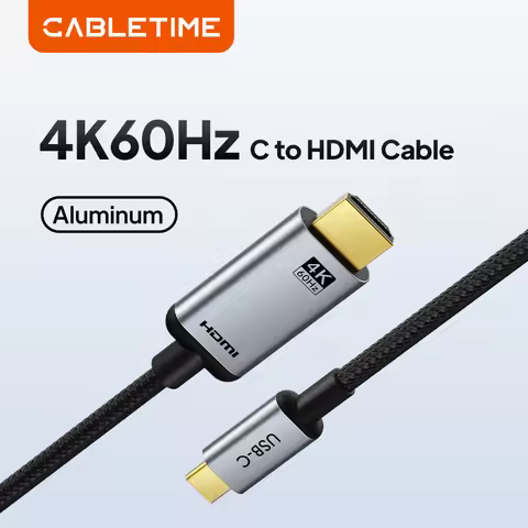 CABLETIME 4K 60Hz Thunderbolt 3 Video Adapter USB-C to HDMI Cable for MacBook Air Samsung iPhone 17
