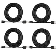 Smays 4-Pack 25ft Security Camera Micro USB Extension Cable Compatible with YI Home Camera, Oculus G