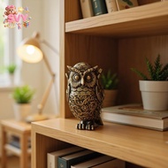 [SVY] 1Pcs Bookshelf Decoration Vintage Brass Owl Statue Ear Covering Animal Sculpture Desktop Home 