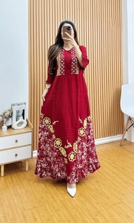 Sekdress wanita terbaru rayon twill premium / Sekdress standar Jumbo lengan 3/4 / sekdress susun pek
