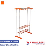INTERESTING Multifunctional Towel & Shoe Rack Made of Stainless Steel, Anti-Rust H: 130cm x P: 75cm 