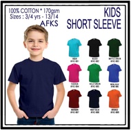 🔥HOT SALE🔥KID'S 100% cotton plain t-shirt (Navy)/T-SHIRT KOSONG