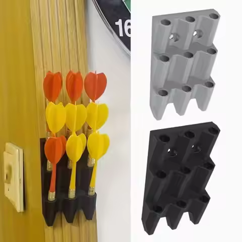 Minimalist Wall-Mounted Wall Dart Organizer 3D Printed 9 Darts Dart Stand PLA Sturdy Dart Dock Stand