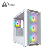 MONTECH 君主 XR Wood 白 玻璃透側機殼 (ATX/Type-C/內建風扇前3後1/ARGB風扇/木紋裝飾/顯卡420mm/塔散175mm)