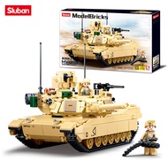 ND THAILAND ของเล่นเด็ก ตัวต่อ รถถัง รถถังเอบรามส์ Sluban MODEL BRICKS M1A2 SEP V2 ABRAMS 781 PCS M