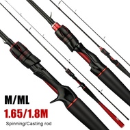 LO【Ready Stock】DAIWA Spinning Casting Rod 1.65m/1.8m Carbon Fiber Fishing Rod M&amp;ML Power 2-piece Carp Fishing Freshwater Saltwater Tackle Acessories