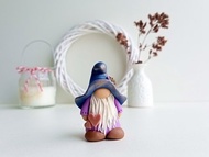 微型童話花園侏儒/架子保姆紫色侏儒/鑰匙鏈侏儒雕像