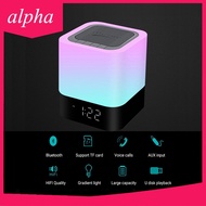 Bluetooth 4.2 Wireless Bluetooth Speaker Colorful LED Light Alarm Clock Colorful Lightweight Touch S