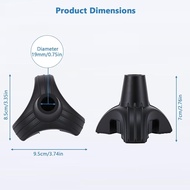 Hujung Tongkat - Reka Bentuk Tripod dengan Pad Kaki Getah Anti-Gelincir untuk Tongkat Berjalan - Pen