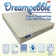Dreampebble Classic PostureCare Latex NF9 Euro-top Mattress / Orthopedic Support with Natural Latex